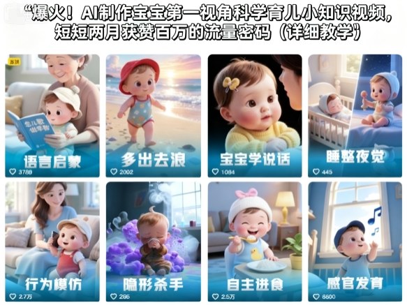 AI制作宝宝第一视角科学育儿小知识
