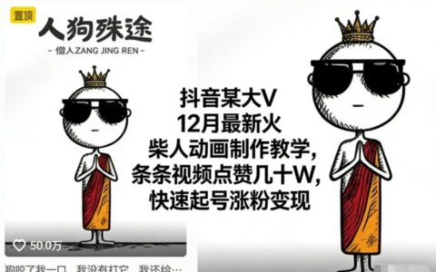 抖音某大V12月火柴人动画制作教学