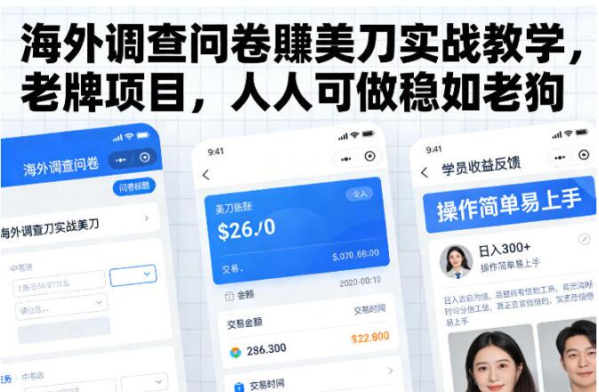 海外调查问卷賺美刀实战教学