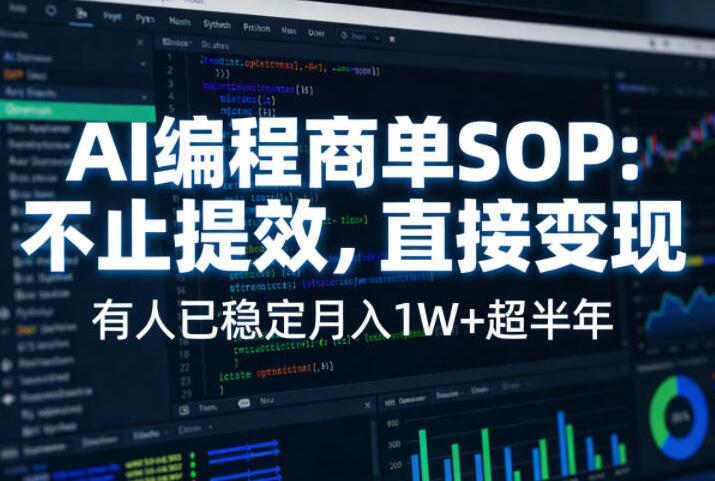 AI编程商单SOP有人已经稳定月入1W+