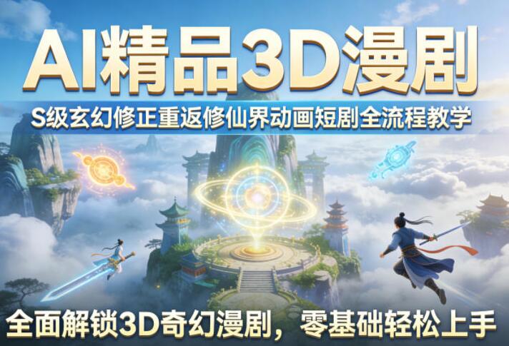 3D漫剧仙界动画AI精品短剧全流程教学