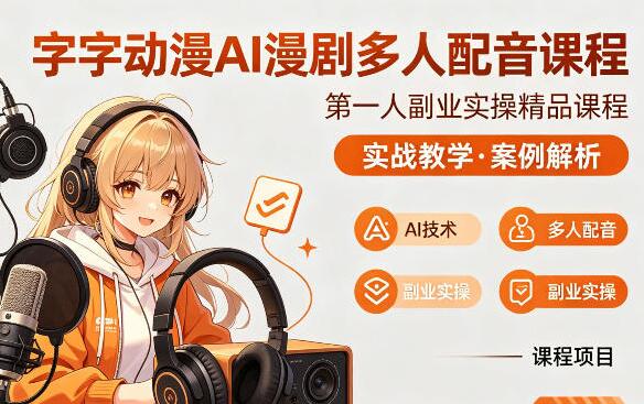 字字动漫AI漫剧多人配音课程