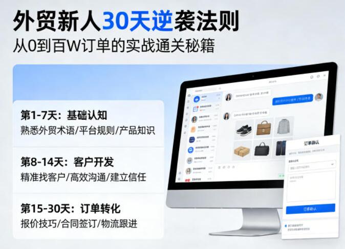 外贸新人30天逆袭法则 教你从0到百W订单的实战通关秘籍
